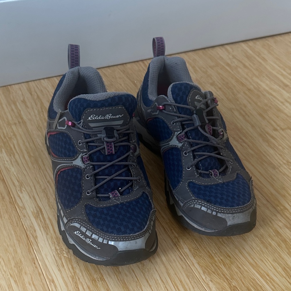 Eddie Bauer Navy and Charcoal Hiking shoes- worn twice